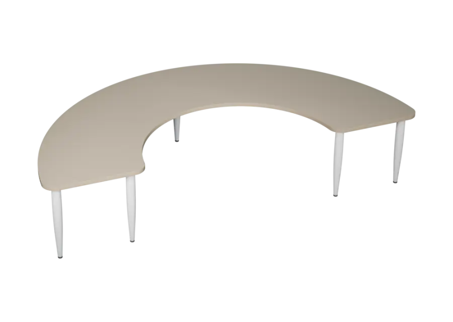 PLAYFORM 27 modulární hravé stoly, výška 520 mm, kovová podnož bílá, deska 25 mm, saténově šedá